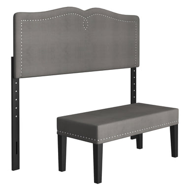 Alabaster 54"/60" Adjustable Headboard with Bench