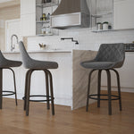 Dynamism 26" Velvet Swivel Stool (Set of 2)